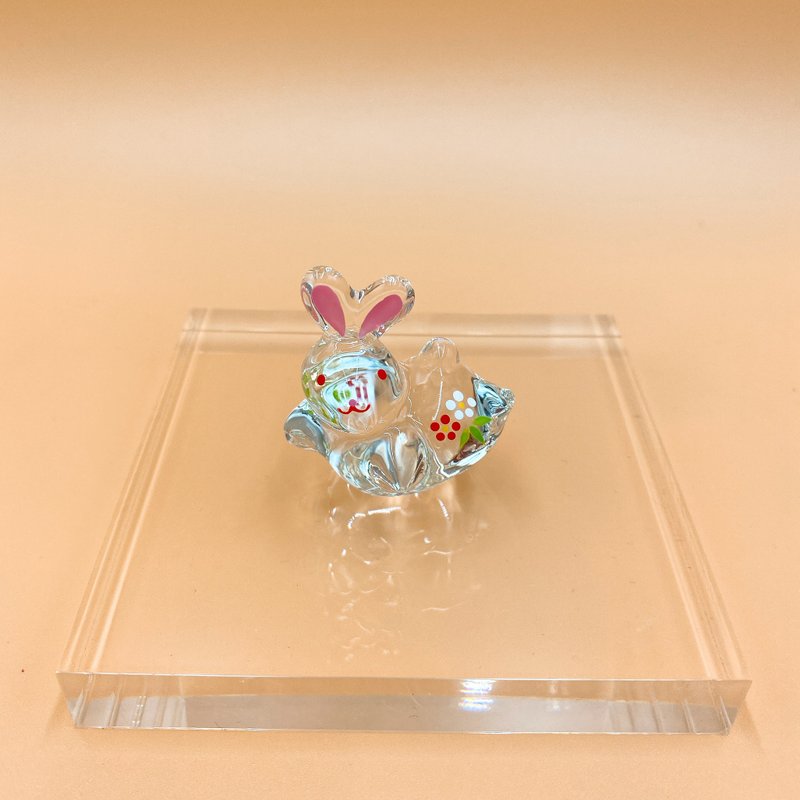【招福干支】開運干支 生肖兔 緣起物 玻璃兔 - 擺飾/家飾品 - 玻璃 透明