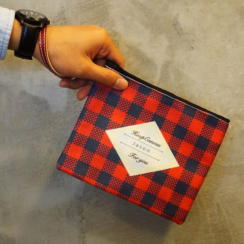 Birthday gift custom clutch | give him - กระเป๋าคลัทช์ - ผ้าฝ้าย/ผ้าลินิน สีแดง