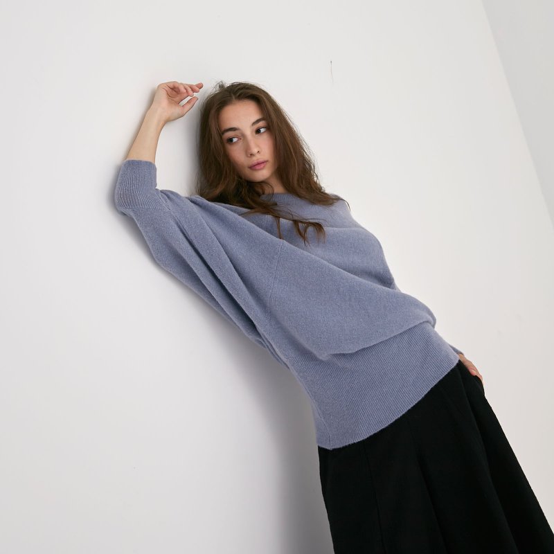 Two-piece woolen sweater - pink blue - Women's Sweaters - Wool Blue