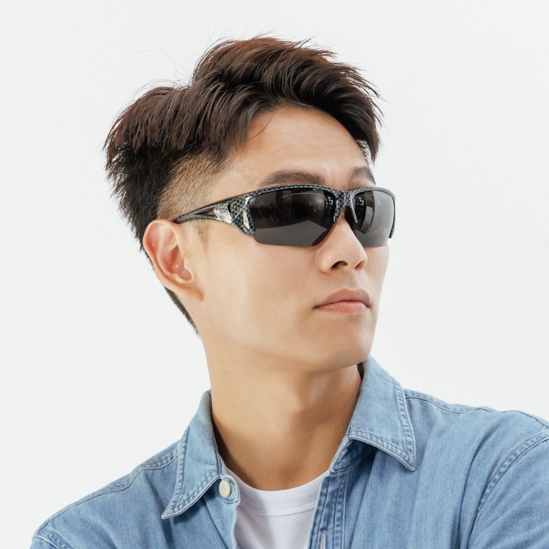 【ACEKA】Fashionable Carbon Fiber Lattice Sports Sunglasses - With Three Sets of Lenses (T-Rex Series) - Sunglasses - Other Materials 