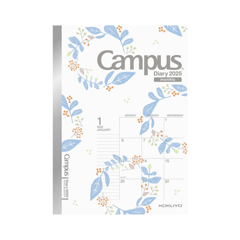 KOKUYO Campus Handbook 2025 Monthly A6 Forest Garland - สมุดบันทึก/สมุดปฏิทิน - กระดาษ หลากหลายสี