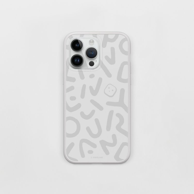 POPOLAND / Rabo Text Low Profile (White) - Rhino Shield Phone Case - เคส/ซองมือถือ - พลาสติก ขาว