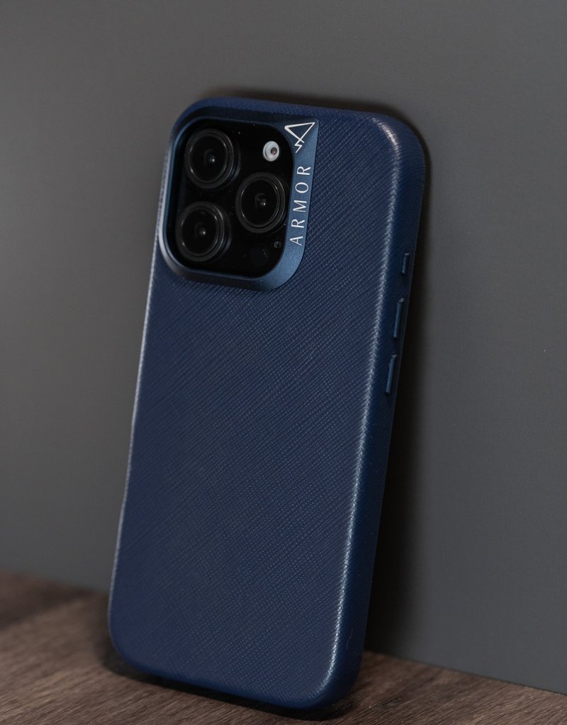 ARMOR iPhone 16系列全真皮 MagSafe 電話保護殼_太空藍 - 手機殼/手機套 - 真皮 