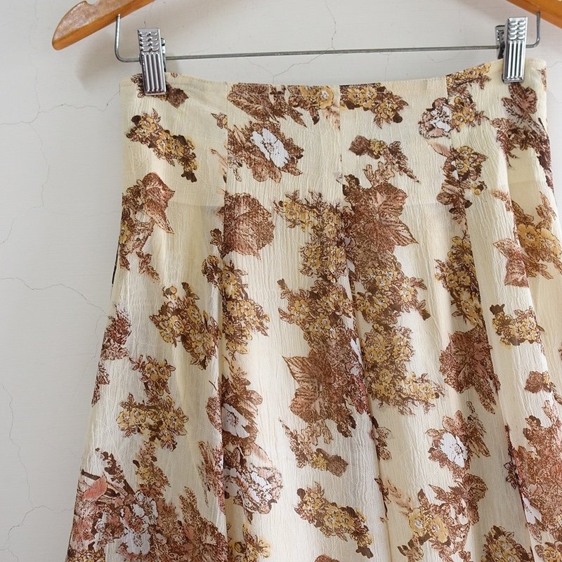 │Slowly│Vintage/花葉/古著裙 - 裙子/長裙 - 聚酯纖維 多色