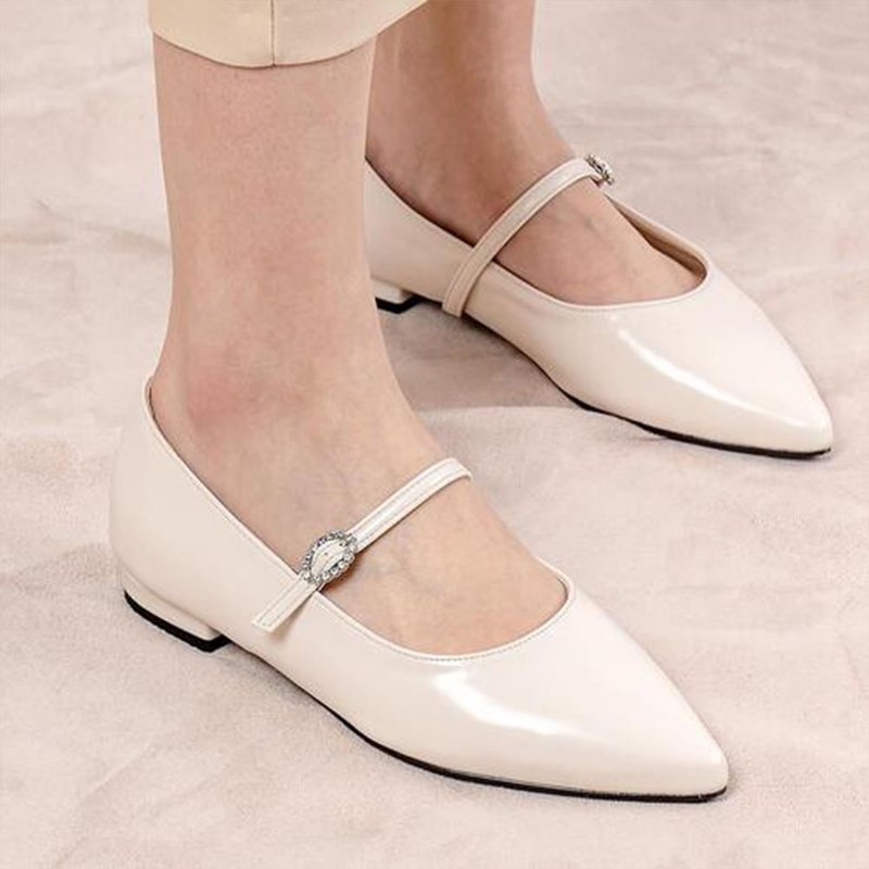 PRE-ORDER SPUR 瑪莉珍鞋 SS8037 CREAM - 女皮鞋 - 其他材質 