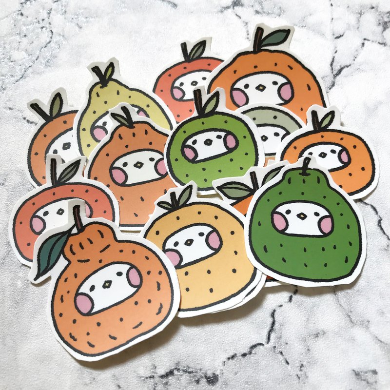 Taiwan fruit orange illustration sticker - สติกเกอร์ - กระดาษ สีส้ม