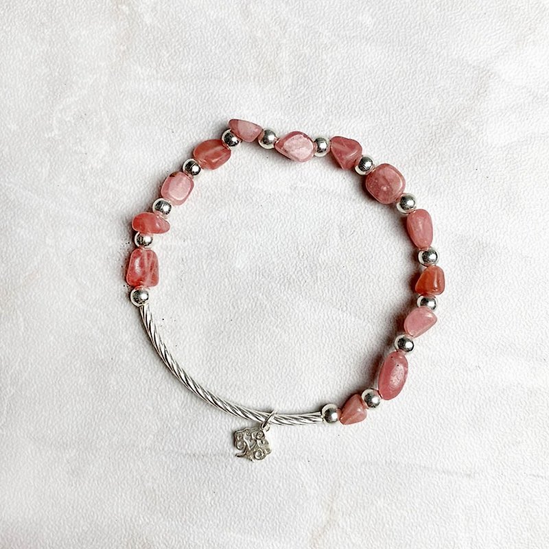 | Elbow Series | Life Tree with Red Stone (S925 Sterling Silver x Bracelet x Handmade x Customized.) - Bracelets - Gemstone Red