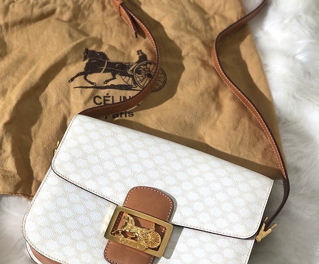 Celine Vintage Monogram Horse Carriage Box Shoulder Bag