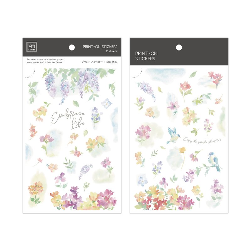 【Print-On Stickers 轉印貼紙】no.246-花鳥粼光 | 花草系列 - 貼紙 - 其他材質 綠色