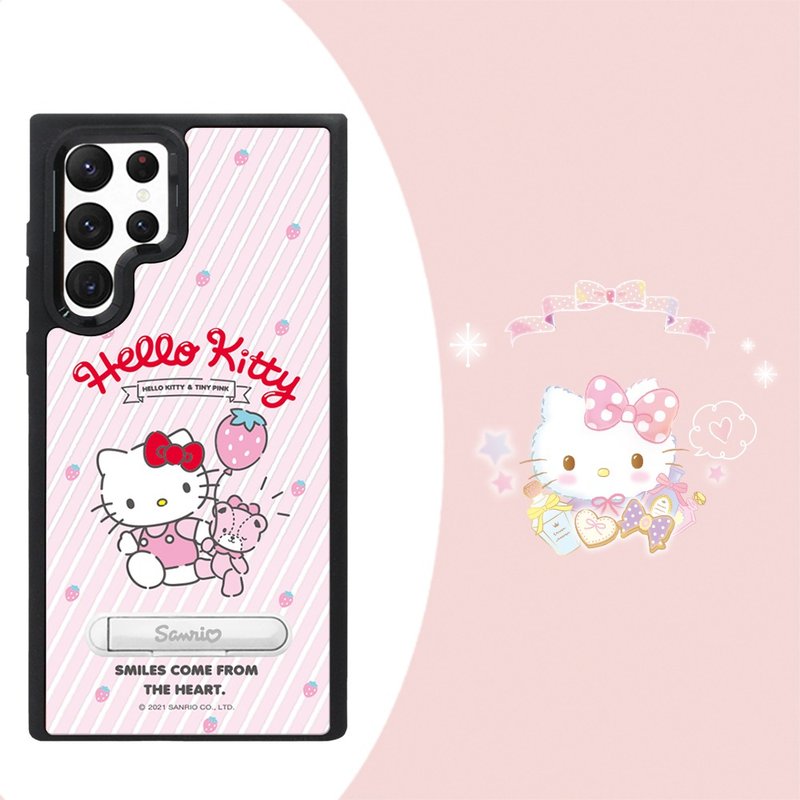 Samsung Galaxy S22全系列 專利軍規防摔立架手機殼-草莓凱蒂 - 手機殼/手機套 - 其他材質 多色