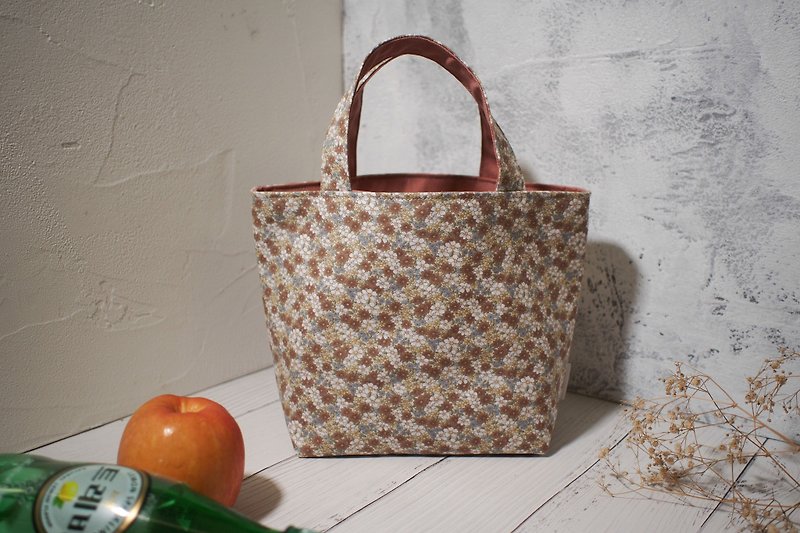 House wine series lunch bag/handbag/limited handmade bag/pink cherry blossom/pre-order - Handbags & Totes - Cotton & Hemp Pink