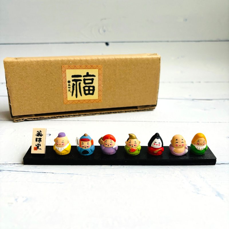 Jincai Seven Lucky Gods-Small-Japanese mascots to attract wealth and give gifts, good luck and store opening decorations - ของวางตกแต่ง - ดินเผา 