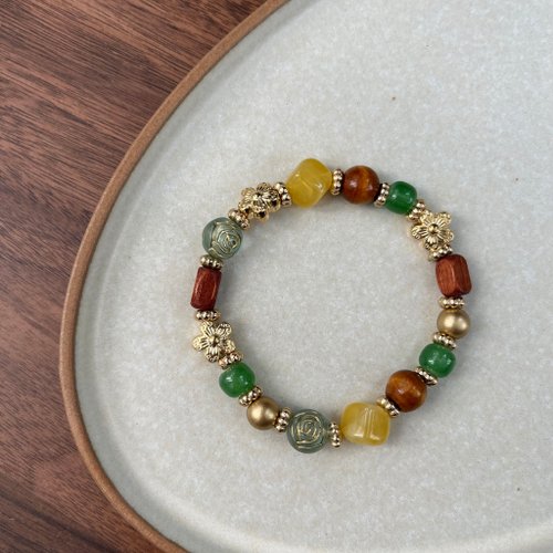KAREN JEWELRY 復古撞色木珠手環 串珠手環