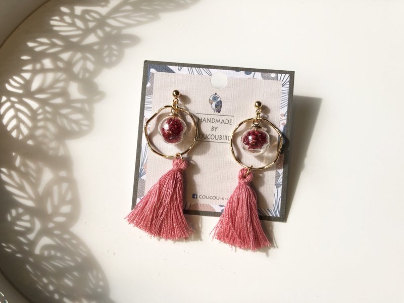 *coucoubird*New Year Celebration/Multicolor Glass Tassel Earrings - ต่างหู - แก้ว หลากหลายสี