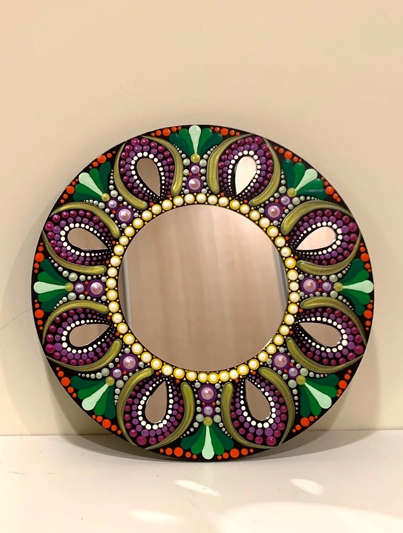 Mirror Mandala Mandala Art Hand Drawn 20*20 - Makeup Brushes - Wood Multicolor