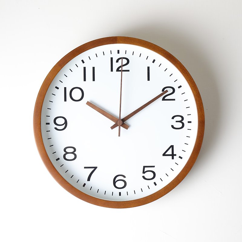 Log Wall Clock-Walnut Hand Mute/Solid Wood/Clock - Clocks - Wood Brown