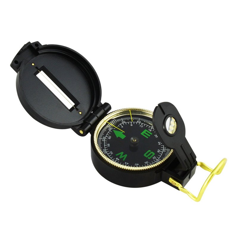 (5pcs Value Set) Compact Lensatic Compass Lensed North Pointer【B107】 - Other - Plastic Black