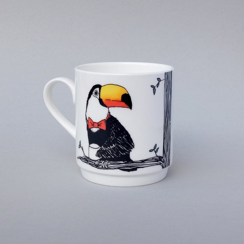 Toucan Stacking Mug | Jimbobart - แก้วมัค/แก้วกาแฟ - เครื่องลายคราม ขาว