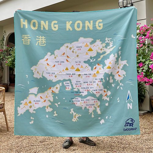 DATOMAP 地圖迷 香港地圖窩夫墊 (野餐墊/露營墊適用)