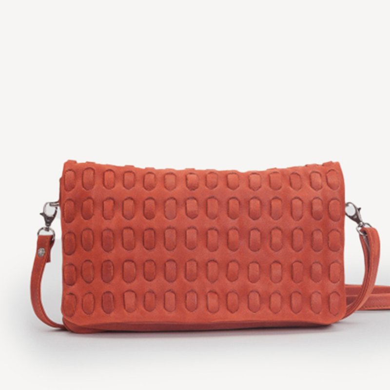 Morris crossbody bag - กระเป๋าแมสเซนเจอร์ - หนังแท้ สีส้ม