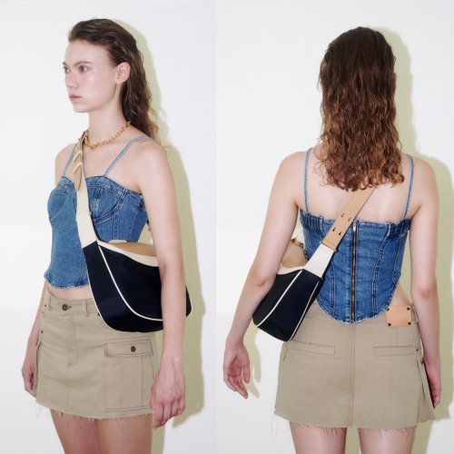 mfnt Berlin Vanila Shoulder Crossbody Bag (HD Nylon + ITALY Cow Leather)