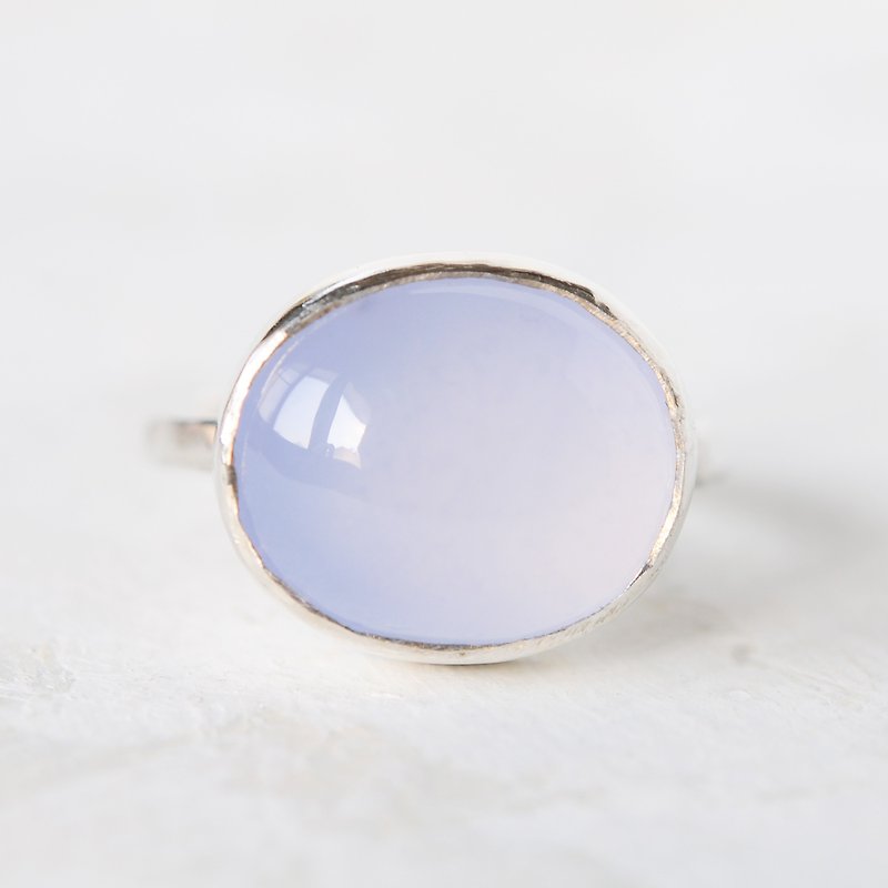 Blue chalcedony ring US6.5 - แหวนทั่วไป - เครื่องเพชรพลอย สีใส