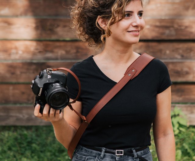 leather crossbody camera strap