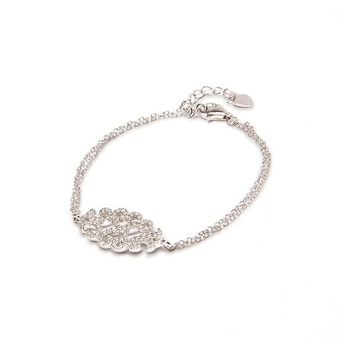 Lalune月兒輕珠寶 【Lalune】||柔和調|| 晶鑽925純銀 雲紋細手鍊