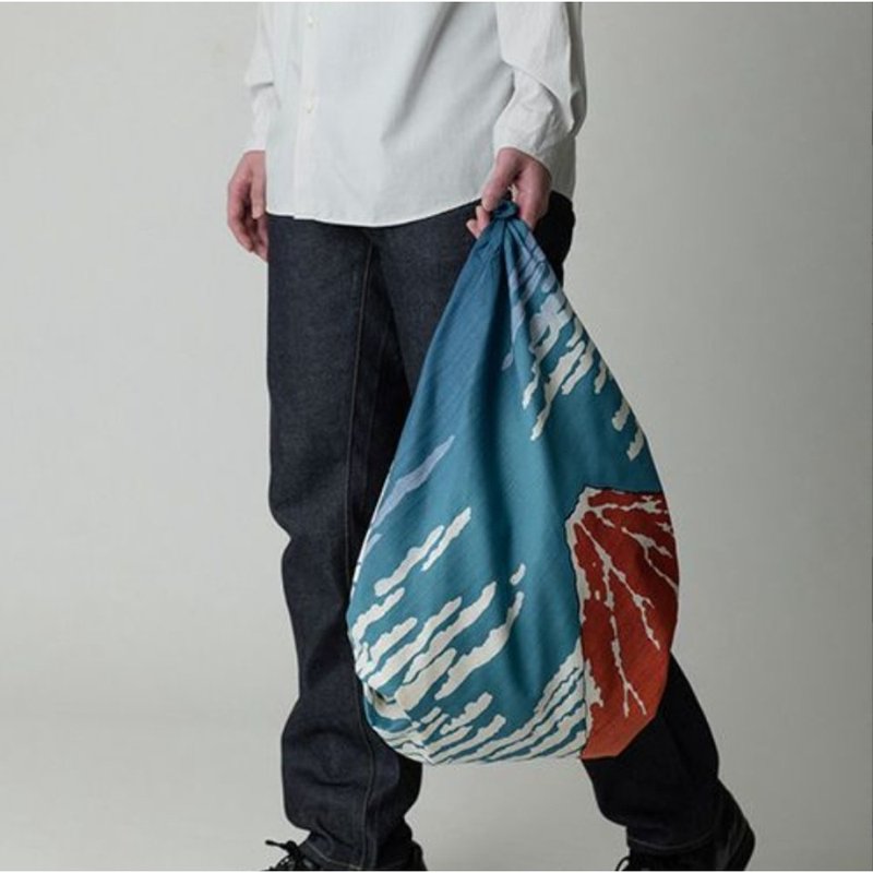 京都風呂敷包巾-隅田川 三巾-赤富士 - 手帕 - 棉．麻 