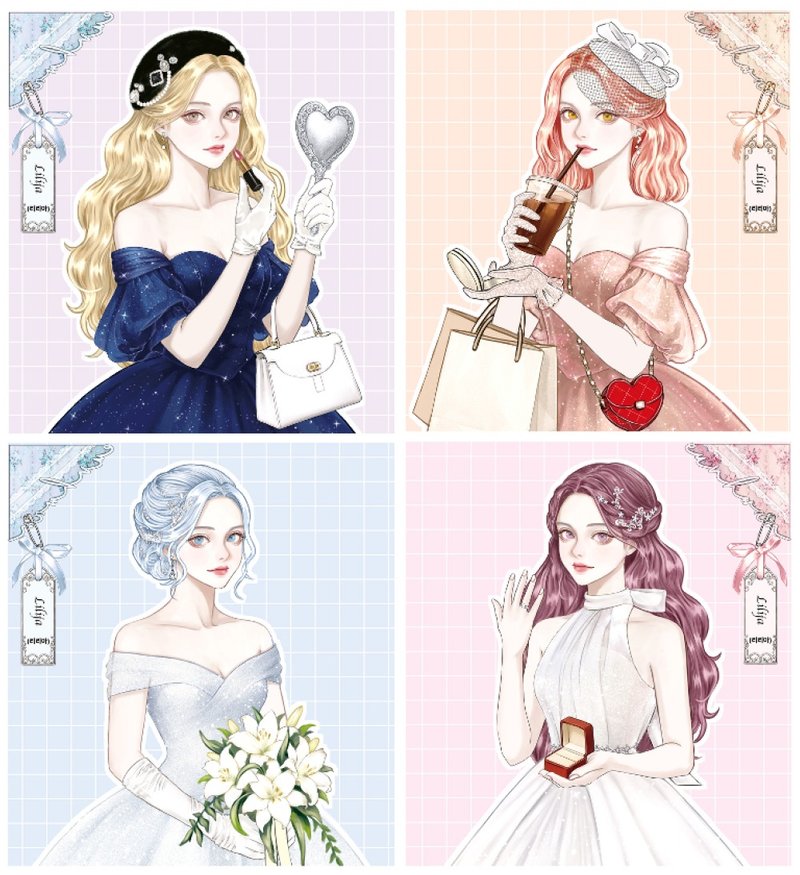 Lilija Stickers (4color) - 貼紙 - 紙 