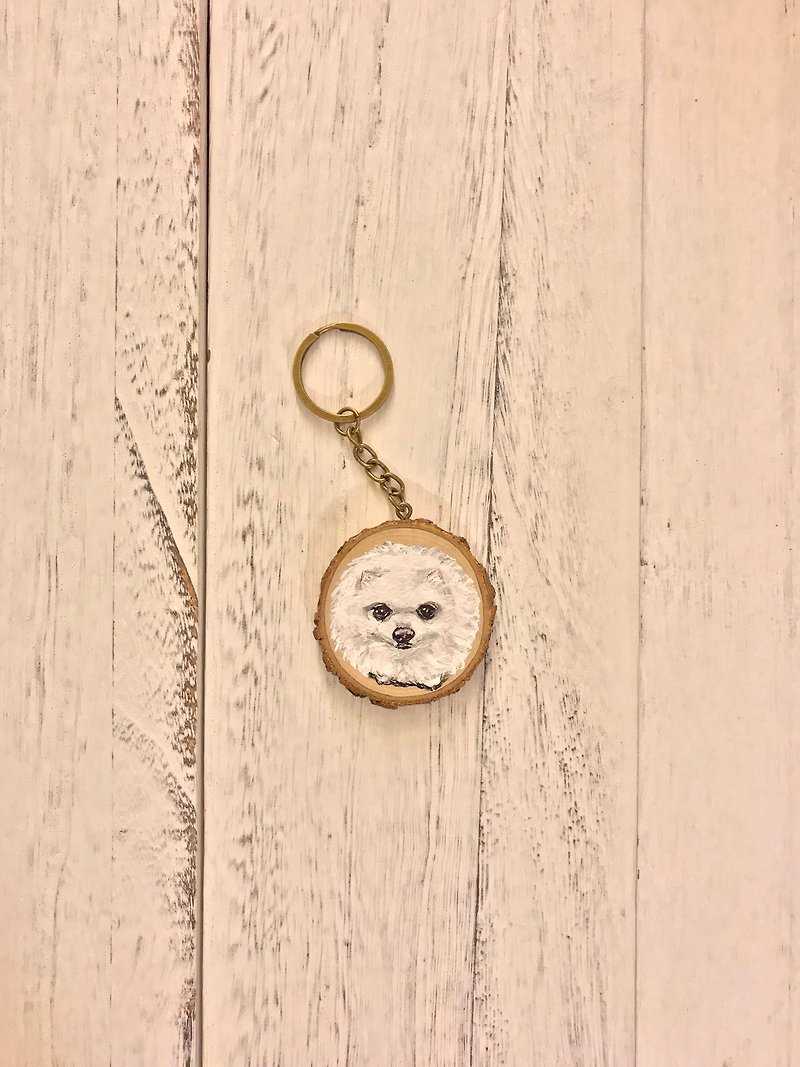 Hand painted log key ring 4-5 cm - ที่ห้อยกุญแจ - ไม้ 