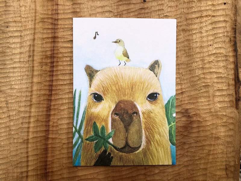 水豚先生 與他的朋友 - 動物的日常系列 - 心意卡/卡片 - 紙 金色