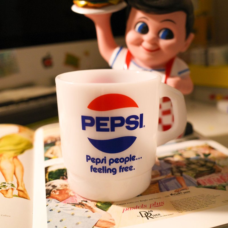 Fire King replacement retro American advertising milk cup mug-PEPSI - แก้ว - พลาสติก ขาว