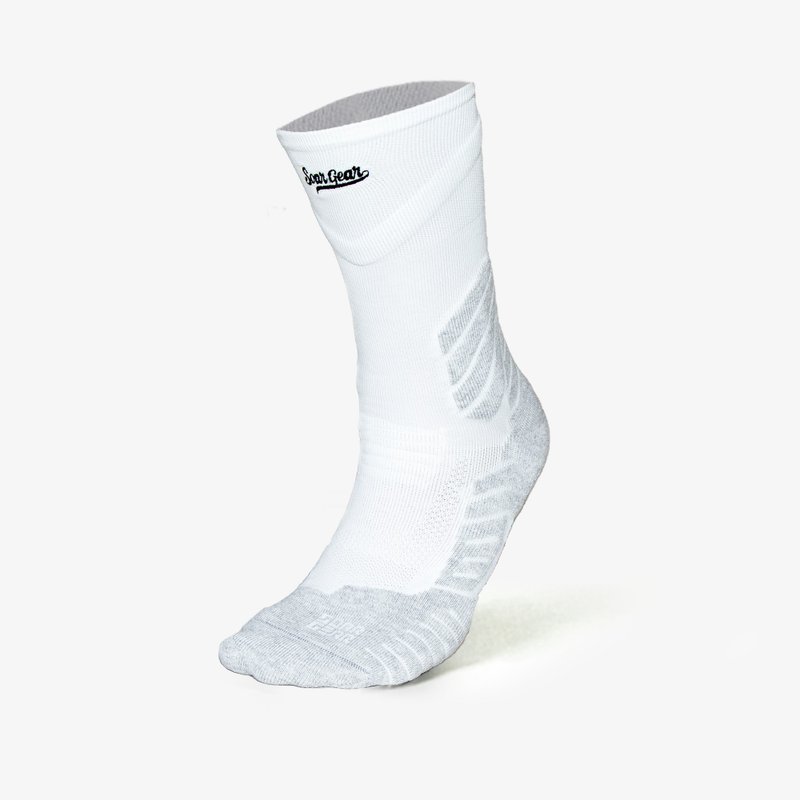 Advanced performance-antibacterial and deodorizing Plus 9mm thick-soled sports socks-mid-calf socks - Socks - Cotton & Hemp White