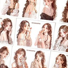 1149 非売品❗️ggaggong様　女の子　ステッカー　3種×各1枚＝3枚 Amazon.co.jp: 昭和 レトロ 少女 シール ステッカー シール