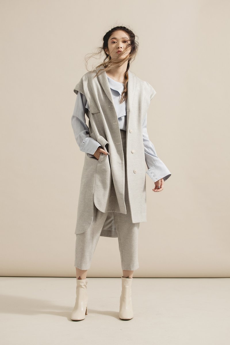 Wool suit long vest - Women's Casual & Functional Jackets - Wool 