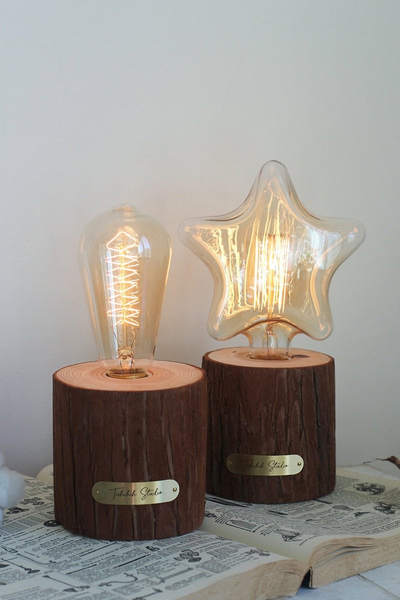 Retro wood lamp tungsten lamp Edison lamp handmade atmosphere lamp - Lighting - Wood 