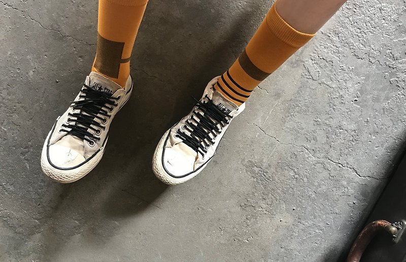靴下ハニービー / irregular / socks  / honey - 襪子 - 棉．麻 黃色