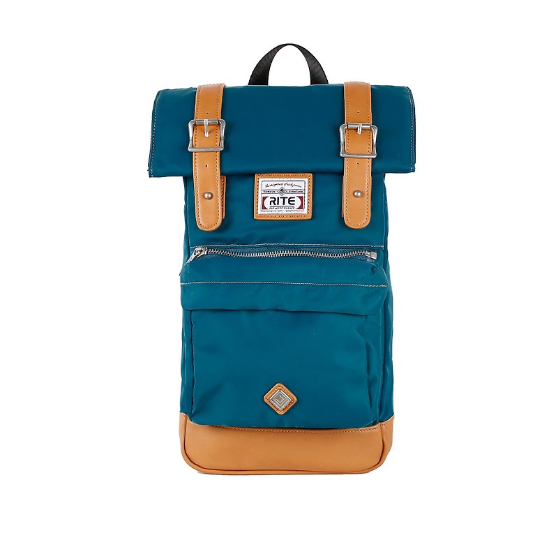 2016 Evolution version RITE twin package ║ flight bag x vintage bag (M) - nylon blue-green ║ - กระเป๋าแมสเซนเจอร์ - เส้นใยสังเคราะห์ สีน้ำเงิน