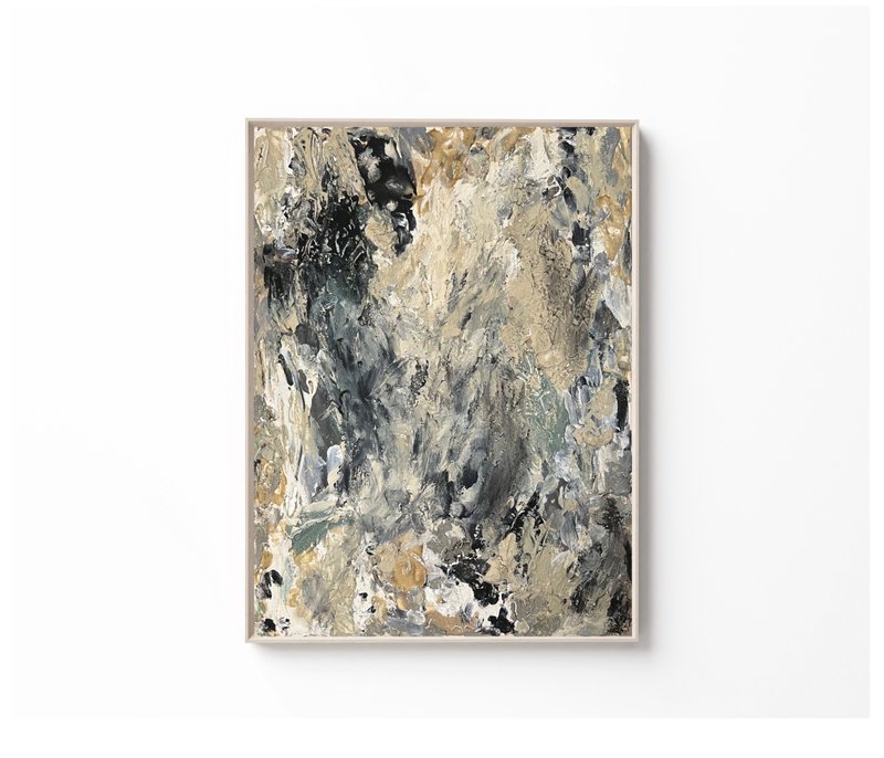 I will follow you into the dark -  abstract natural pigments painting - 壁貼/牆壁裝飾 - 其他材質 黑色