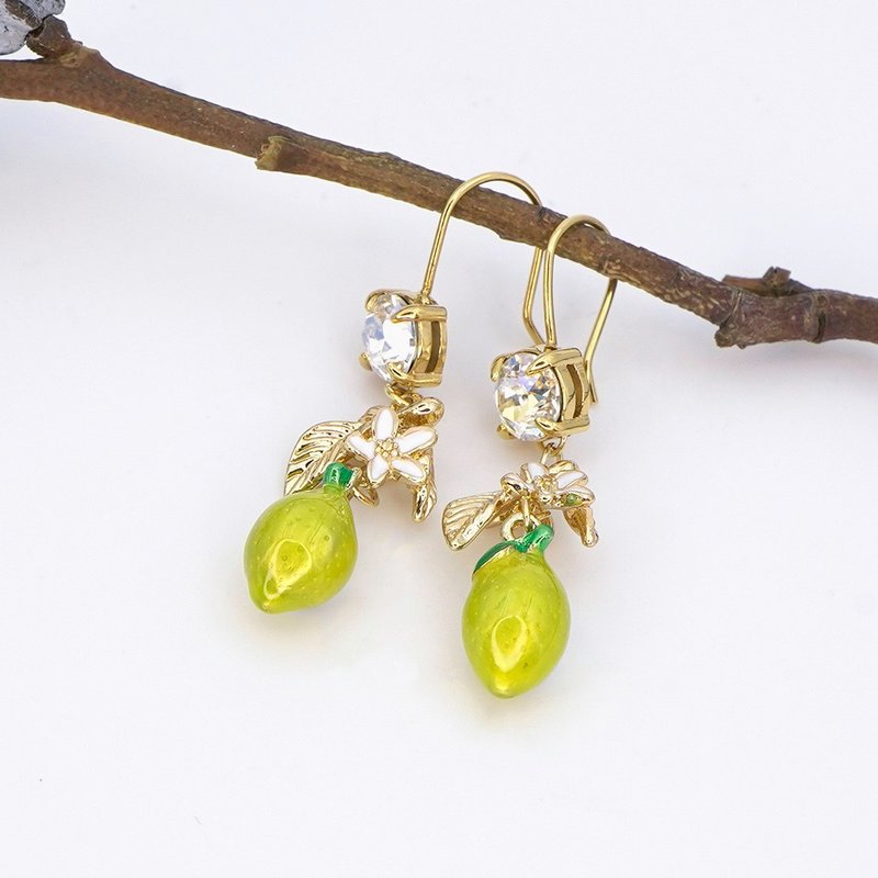 Lemon Swarovski - ต่างหู - เครื่องประดับพลอย ขาว