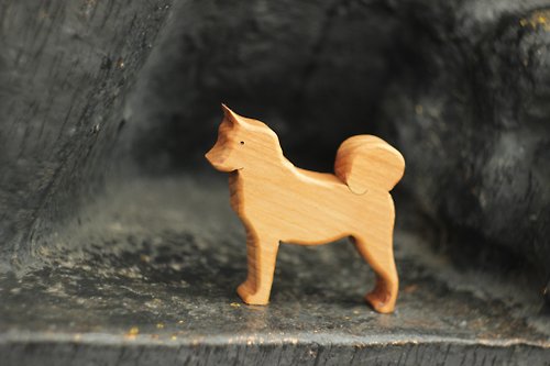 Oshkin _Wooden_Craft Wooden Toy Shiba Inu. Wooden Dog Figurine