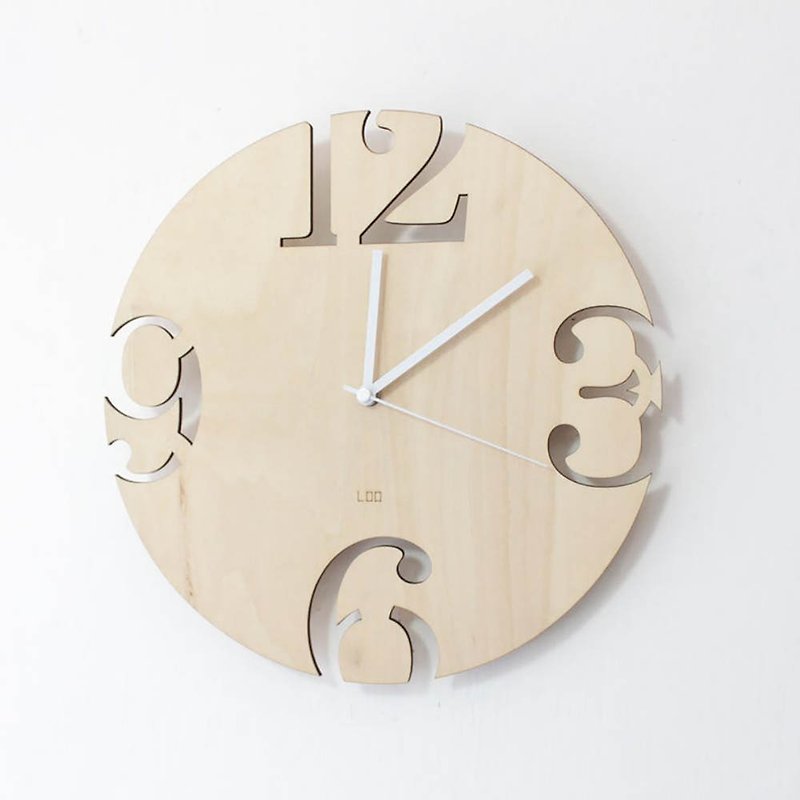 LOO 木製靜音掛牆鐘 | 大數字 - 時鐘/鬧鐘 - 木頭 