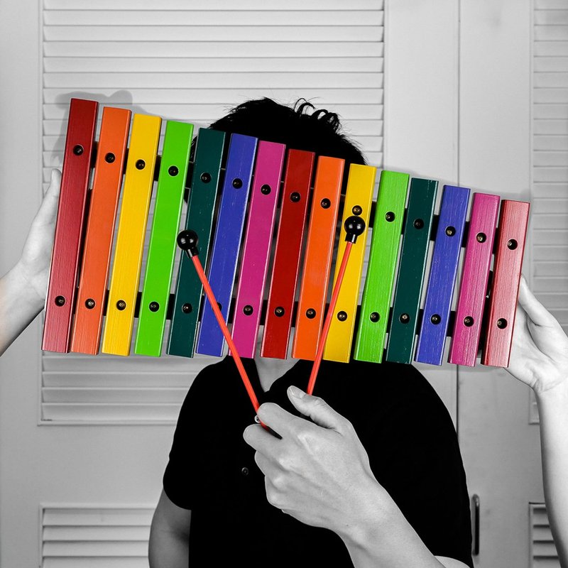 【DoBo】Colorful 15-tone xylophone - กีตาร์เครื่องดนตรี - ไม้ หลากหลายสี