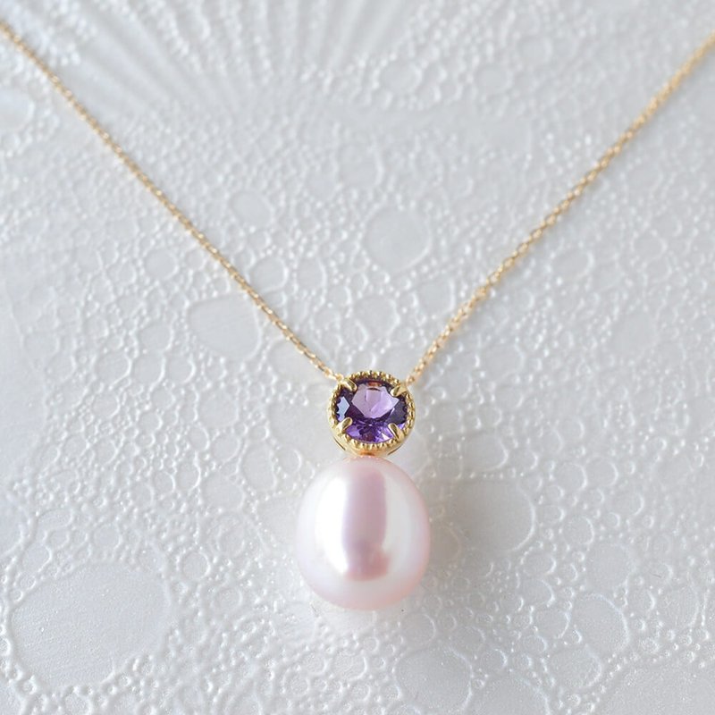 colored stone pearl necklace - สร้อยคอ - ไข่มุก 