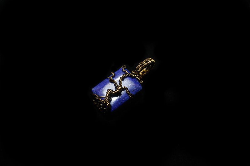 【クリスタルシリーズ】ラピスラズリブロンズ巻き生命の樹ペンダント - ネックレス - 宝石 多色