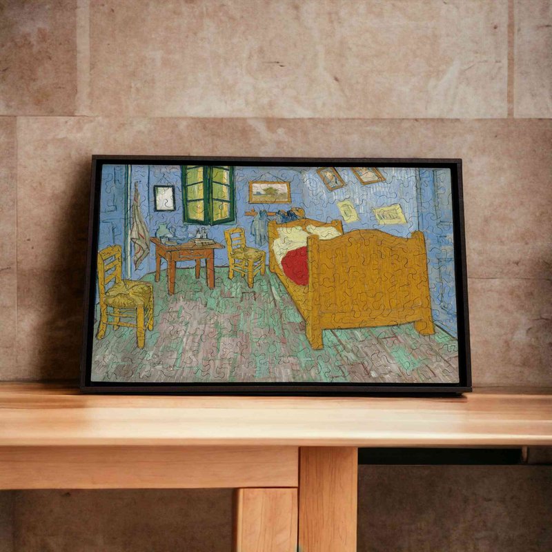 Van Gogh's famous painting-The Bedroom in Arles [Gecko Puzzle] - ของวางตกแต่ง - ไม้ สีน้ำเงิน