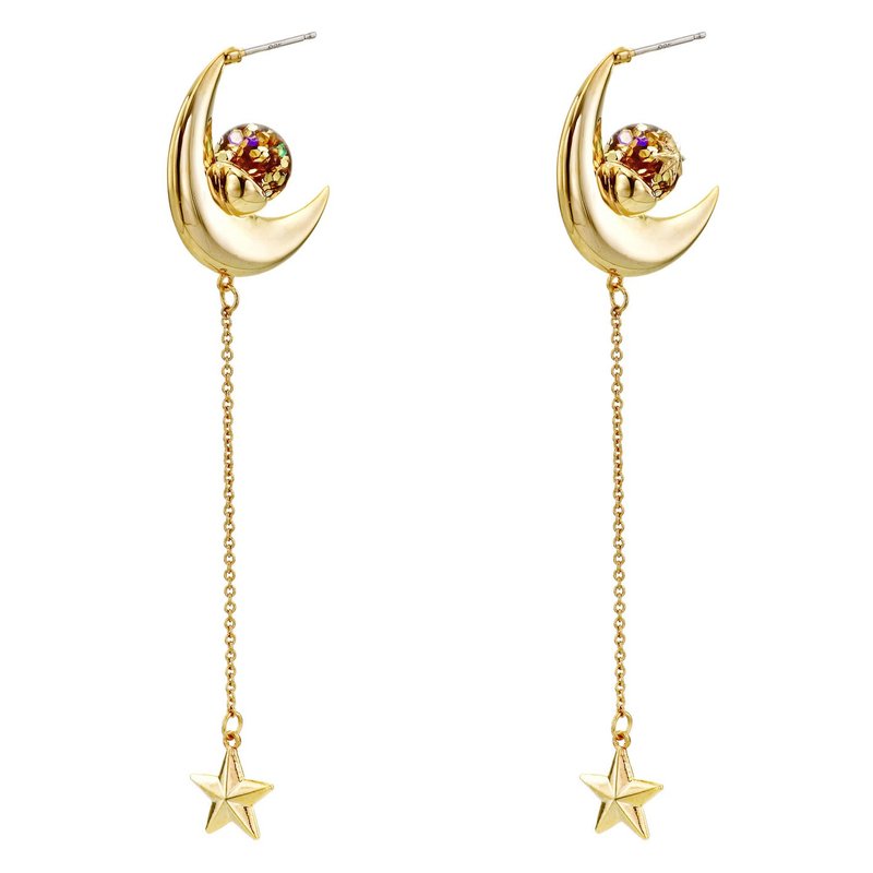 New Moon Snoeball Earrings( sailor moon) - 耳環/耳夾/耳骨夾 - 玻璃 