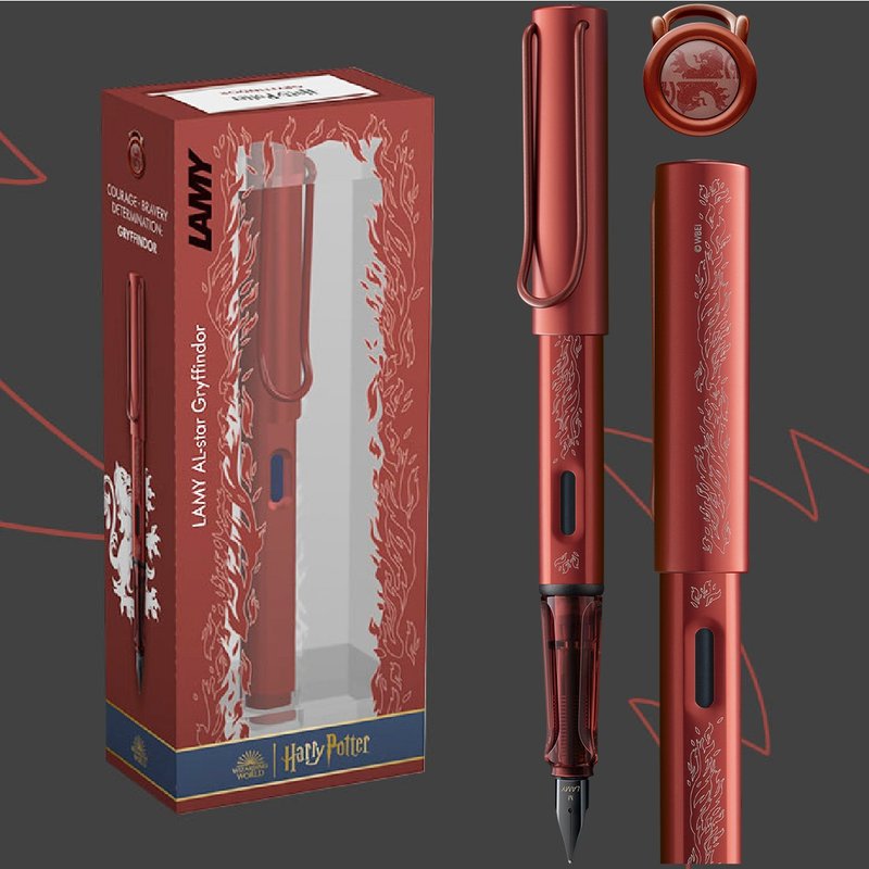 [Ray Engraved Words] LAMY Fountain Pen Limited Edition/AL star-Harry Potter Gryffindor Red - Fountain Pens - Aluminum Alloy Red