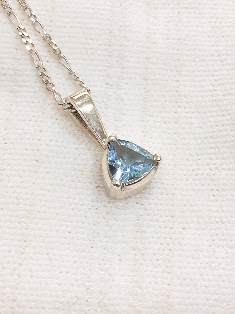 寶石級別 托帕石 墜子 尼泊爾 手工製 925純銀 - 項鍊 - 寶石 藍色